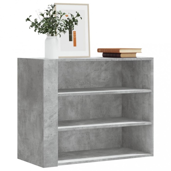 Gossi dulap de perete, gri beton, 75x35x60 cm, lemn prelucrat