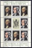 Sao Tome 1982 - George Washington, minicoala neuzata
