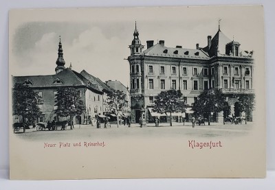 KLAGENFURTH - NEUER PLATZ UND REINERHOF , CARTE POSTALA ILUSTRATA , EMBOSATA , IMAGINEA IN RELIEF , CLASICA foto