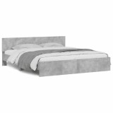 Cumpara ieftin Cadru de pat cu tablie, gri beton, 180x200 cm