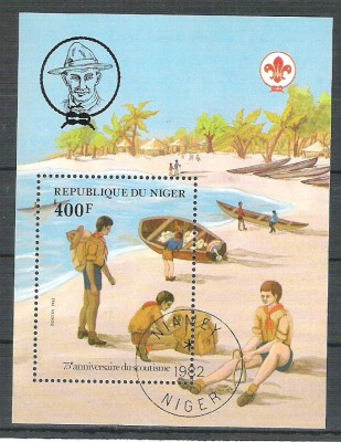 Niger 1982 Scout, perf. sheet, used P.001 foto