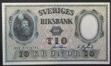 Bancnota 10 COROANE - SUEDIA, anul 1958 *cod 612 - UNC