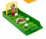 Mini Joc de Fotbal pentru Degete Tip Fingerboard Pista Verde cu Lansator Poarta si 3 Mingi