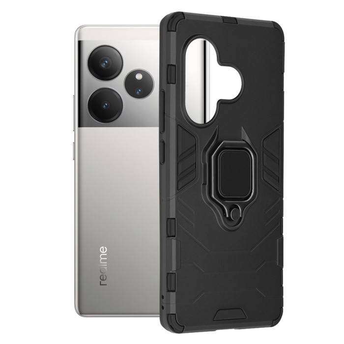 Hus&Auml; pentru realme gt 6 / gt 6t - inel magnetic tip suport - negru