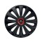 Set 4 capace roti Negre Cu Inel Rosu Trend R16 Compatibil Cu Lexus