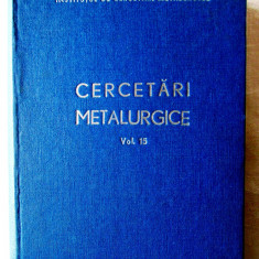 "CERCETARI METALURGICE - Vol. 15", 1974