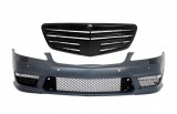 Bara Fata Mercedes S-Class W221 (2005-2012) S63 S65 Design cu Grila Centrala Negru Lucios Performance AutoTuning, KITT