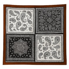 Esarfa satin Geometric Paisley foto