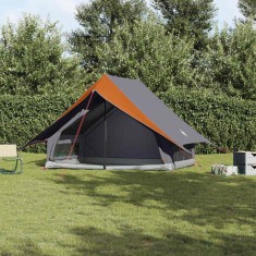 vidaXL Corturi Gri și portocaliu 256 x 266 x 185 cm Poliester 4100678