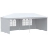 Pavilion pentru gradina/comercial, cadru metalic, 4 pereti, pliabil, alb, 5.85x2.95x2.55 m, ART