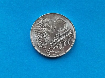 10 Lire 1976 Italia-UNC-luciu de batere foto