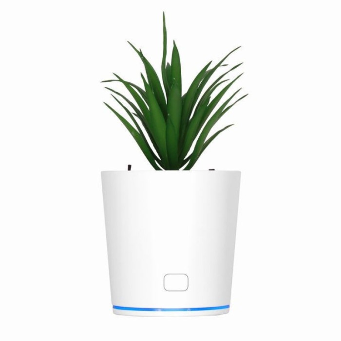 Purificator forma de ghiveci, de aer, cu USB, 12.3 cm inaltime, 7 cm diametru, ABS si plastic, Lumina LED, Silentios