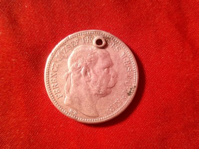 Moneda 1 Koroana 1915 Ungaria Fr Josef , 5g argint 835 gaurita pt medalion foto
