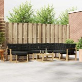 vidaXL Set de canapele de exterior cu pernă 9 pcs Alb și negru 3389794