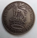 Moneda 1 Shilling 1936 VG+ Marea Britanie Argint