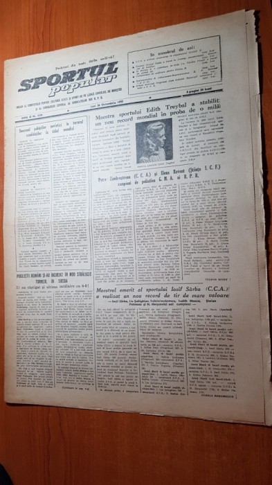 sportul popular 26 octombrie 1953-CCA pe primul loc in divizia a la fotbal