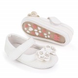 Cumpara ieftin Pantofiori albi cu sclipici si fundita (Marime Disponibila: 3-6 luni (Marimea