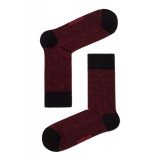 Șosete subțiri de bumbac cu picațele, DiWaRi Classic 120 - Negru-Bordo, 29 (44-45)