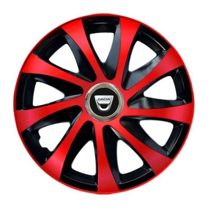 Set 4 capace roti Drift extra red R15 pentru gama Dacia