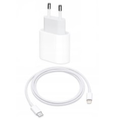 Incarcator Fast Charge 20W si Cablu de Date Fast Charge 1M USB-C Lightning, Compatibil cu Apple iPhone 14 / 14 Pro / 14 Pro Max / 13 / 13 Pro / 13 Pro