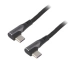 Cablu USB 2.0 cu mufă USB C &icirc;n unghi, 2m, negru - VENTION