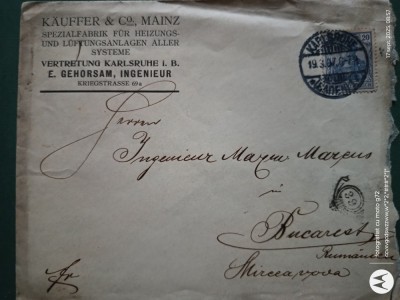 Regalitate Romania ,plic corespondenta circulat,corepondenta financiar -comerciala avocat foto