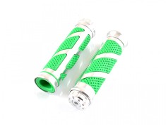 Set mansoane ghidon moto-aluminiu+cauciuc verde
