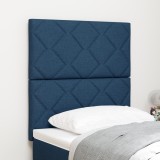 Cap de pat LED vidaXL cu blocuri diamantate Albastru 80 cm Țesătură