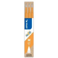 Set 3 rezerve roller Frixion Ball Pilot 0.7 mm varf mediu, apricot orange