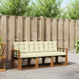 vidaXL Set de canapele de exterior cu pernă 3 pcs Natural și Crem 3368357