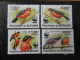 Burundi-Fauna wwf,pasari-serie completa,nestampilate MNH, Nestampilat