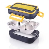 Cumpara ieftin Cutie de pranz electrica, WELUVFIT, Q328B, 1.5L, Inox, Functie autogatire, Cu accesorii