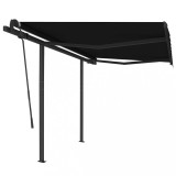 Cumpara ieftin Copertina retractabila automat cu stalpi, antracit, 3,5x2,5 m