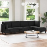 vidaXL Set de mobilier pentru living 5 pcs Negru Țesătură 3413811