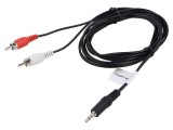 Cablu Jack 3,5mm 3pin la RCA 2m Nichelat