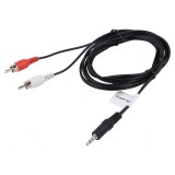 Cablu Jack 3,5mm 3pin la RCA 2m Nichelat