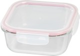 Doza alimentara patrata din sticla MagicHome 1200 ml cu capac Clip