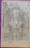 Fotografie tip CDV, Portal catedrala gotica, inceput de secol XX