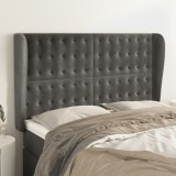 VidaXL Tăblie de pat cu aripioare gri &icirc;nchis 147x23x118/128 cm catifea 3118439