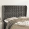 vidaXL Tăblie de pat cu aripioare gri &icirc;nchis 147x23x118/128 cm catifea 3118439