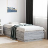 VidaXL Cadru de pat, gri sonoma, 90x200 cm, lemn prelucrat