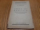 LIRICA LUI HORATIU - N. I. Herescu - Editura Ramuri, Craiova, 1929, 110 p.