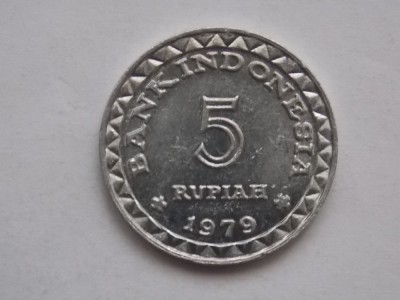 5 RUPIAH 1979 INDONEZIA-COMEMORATIVA-AUNC foto