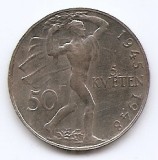 Cehoslovacia 50 Koruny 1948 - (comemorativa: Revolta de la Praga) Argint, KM-25 (1), Europa