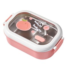 Cutie pentru Pranz sau Gustari, Cyrax, cu Doua Compartimente, pentru Copii si Adulti, Etansare, PP, Perfect pentru Scoala si Birou, 1000 mL, 22.5x14.5