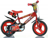 Bicicleta Copii 12 inch Dino Bikes Junior Elf Cars, Baieti 3-4 Ani, Roti Ajutatoare, Bidon