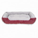 Dublă față-verso Plush Maroon Dog Bed M