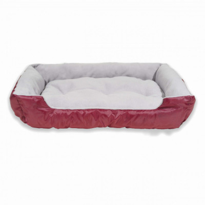 Dublă față-verso Plush Maroon Dog Bed M foto