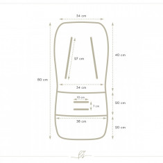 Insert cu 2 fete husa bumbac respirabila pentru carucior sport Peony Dreamland