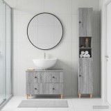 Cumpara ieftin Set de dulapuri pentru baie, 2 piese ALKMAAR Sonoma gri